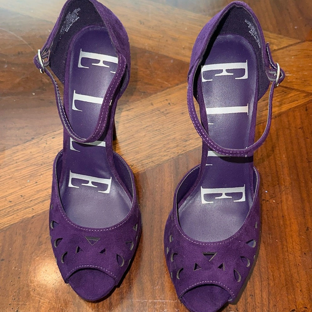 Women’s purple suede 5in heels- perfect condition- wore one time in doors